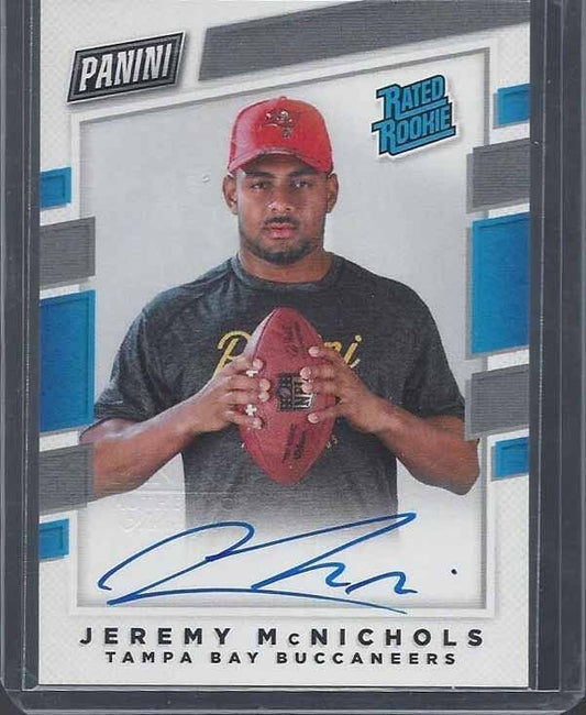 JEREMY MCNICHOLS 2017 PANINI RATED ROOKIE BUCCANEERS ON CARD ROOKIE AUTO RC