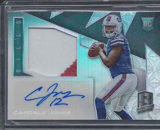 CARDALE JONES 2015 PANINI SPECTRA RPA BILLS 2 COLOR PATCH AUTO RC #D 21/99