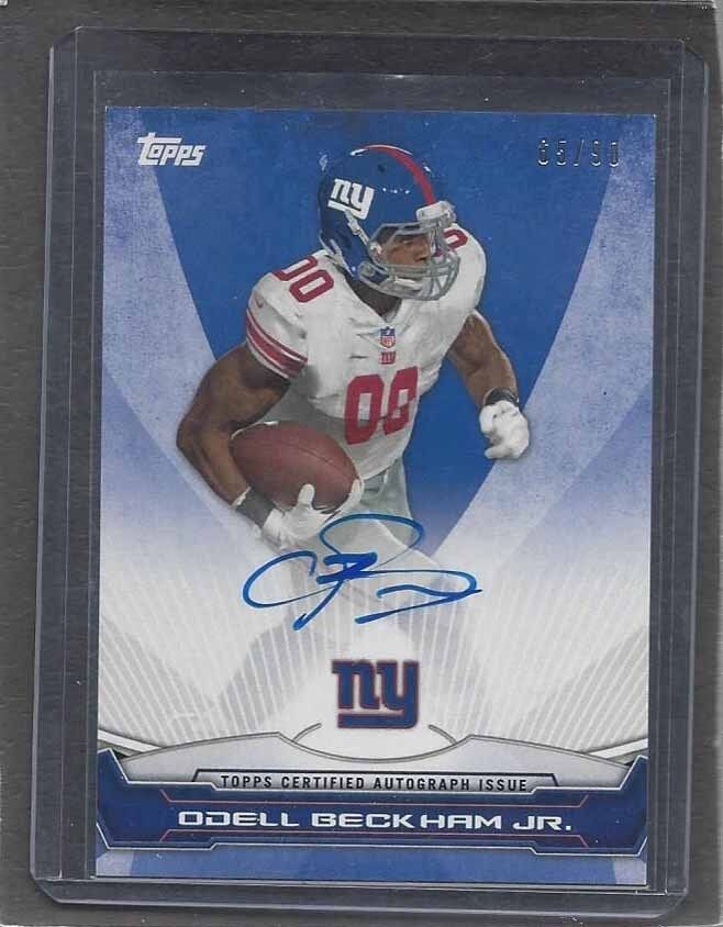 ODELL BECKHAM JR. 2014 TOPPS ROOKIE PREMIERE GIANTS ON CARD AUTO RC #D 65/90