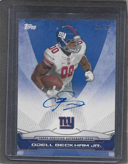 ODELL BECKHAM JR. 2014 TOPPS ROOKIE PREMIERE GIANTS ON CARD AUTO RC #D 65/90
