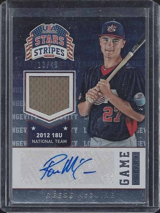REESE MCGUIRE 2015 USA STARS & STRIPES USA GAME GEAR JERSEY AUTO #D 13/49