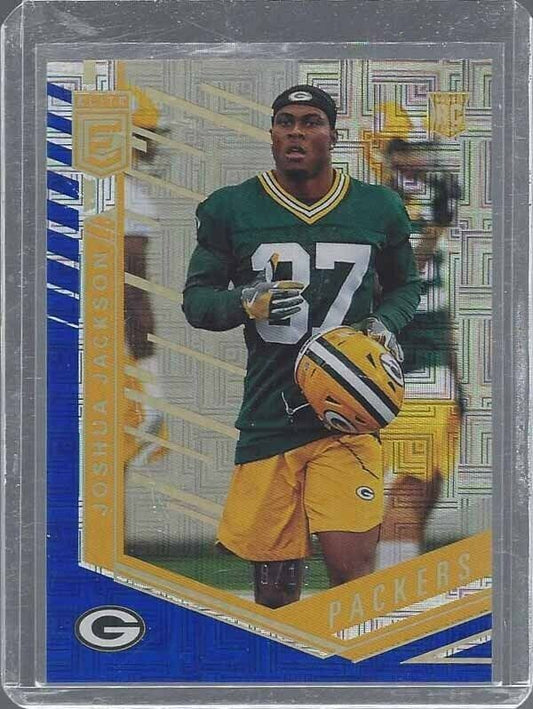 JOSHUA JACKSON 2018 ELITE BLUE ESCHER SQUARES PACKERS ROOKIE RC #D 8/10