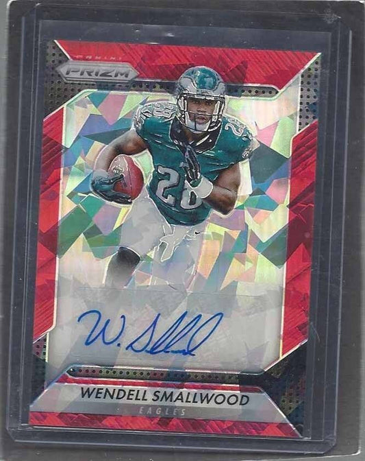 WENDELL SMALLWOOD 2016 PANINI PRIZM RED CRYSTALS PRIZMS ROOKIE AUTO RC #D 6/75