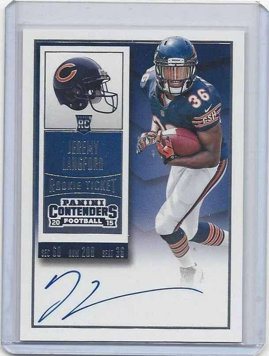 JEREMY LANGFORD 2015 PANINI CONTENDERS ROOKIE TICKET BEARS TRUE RC AUTO #220