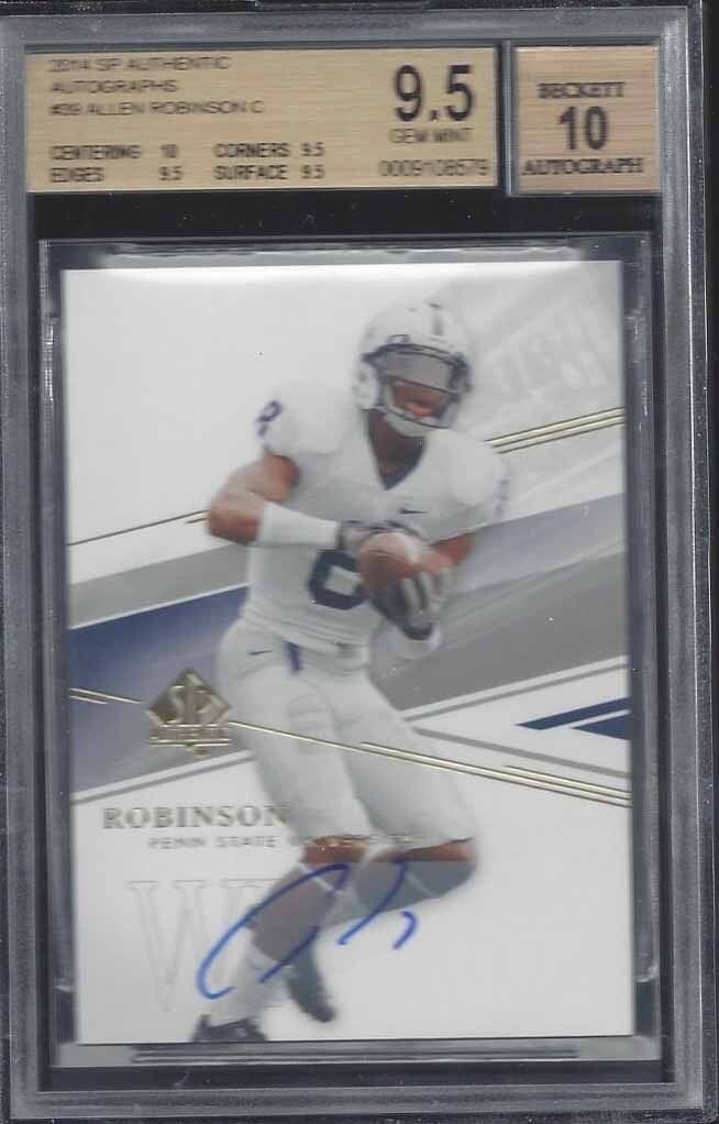 ALLEN ROBINSON 2014 SP AUTHENTIC GROUP C ON CARD ROOKIE AUTO RC BGS 9.5 10 POP 1