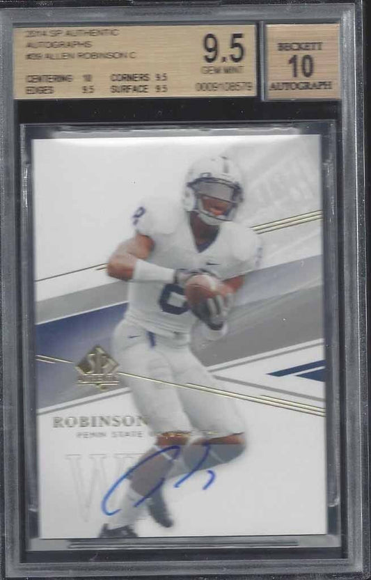 ALLEN ROBINSON 2014 SP AUTHENTIC GROUP C ON CARD ROOKIE AUTO RC BGS 9.5 10 POP 1