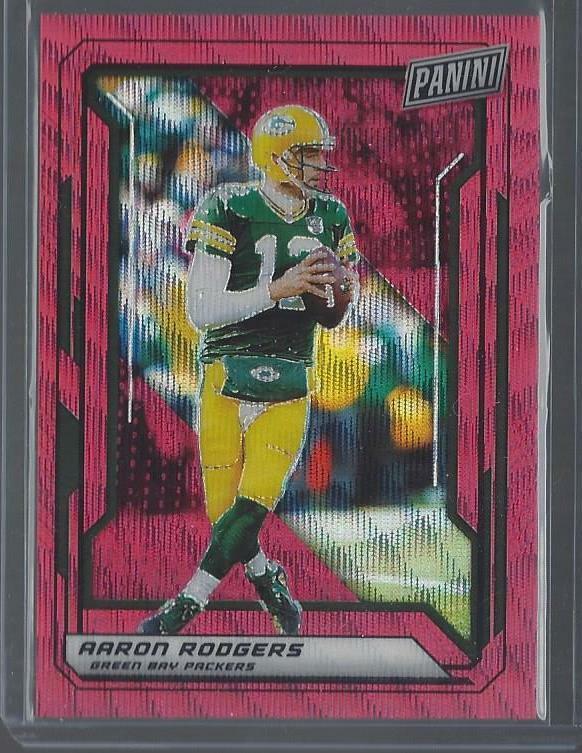AARON RODGERS 2019 PANINI THE NATIONAL VIP RED WAVE PRIZM #D 16/25