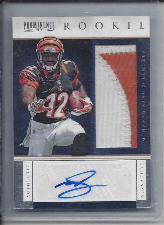 MOHAMED SANU 2012 PANINI PROMINENCE JUMBO 2 COLOR ROOKIE PATCH AUTO RC #D /140