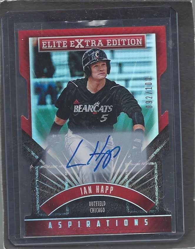 IAN HAPP 2015 ELITE EXTRA EDITION ASPIRATIONS DIE CUT ON CARD PROSPECT AUTO /100