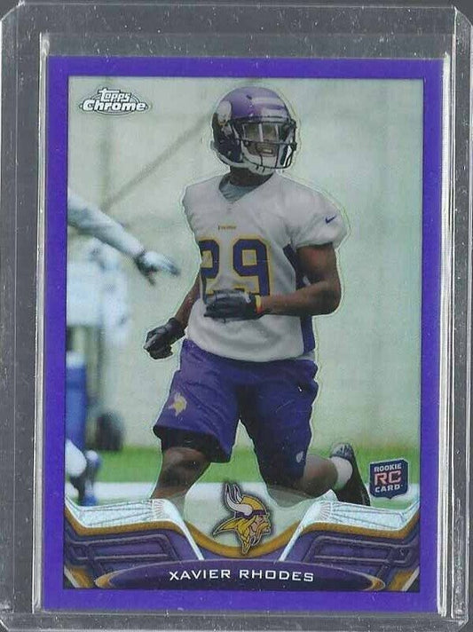 XAVIER RHODES 2013 TOPPS CHROME ROOKIE PURPLE REFRACTOR RC #D 51/499