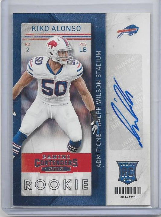 KIKO ALONSO 2013 PANINI CONTENDERS ROOKIE TICKET SP VARIATION RC AUTO #157