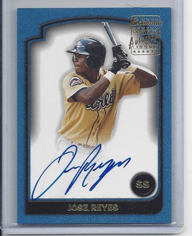 JOSE REYES 2003 BOWMAN BLUE BORDER ON CARD PROSPECT AUTO