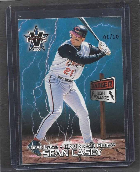 SEAN CASEY 2000 PACIFIC VANGUARD HIGH VOLTAGE REDS SILVER #D 1/10