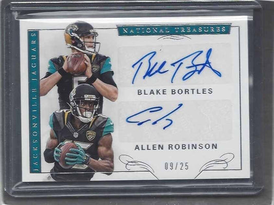 BLAKE BORTLES ALLEN ROBINSON 2016 NATIONAL TREASURES JAGUARS DUAL AUTO #D 9/25