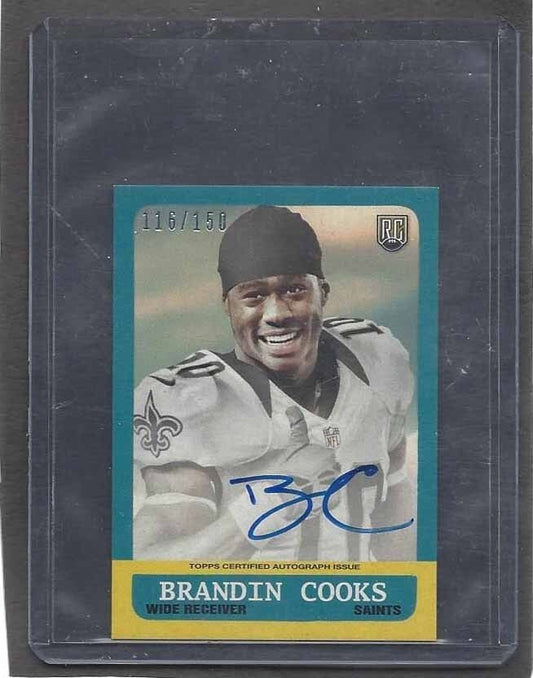 BRANDIN COOKS 2014 TOPPS MINI ON CARD ROOKIE AUTO RC #D 116/150
