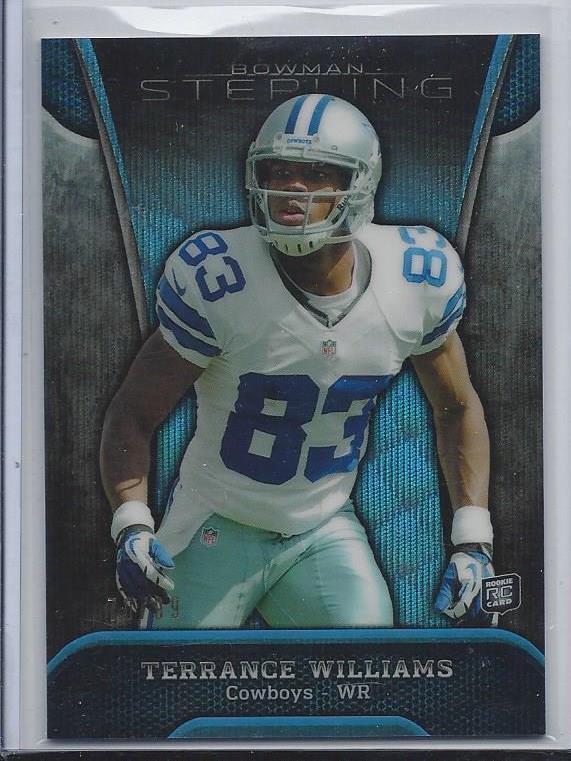 TERRANCE WILLIAMS 2013 BOWMAN STERLING BLUE WAVE REFRACTOR COWBOYS RC #D 70/99