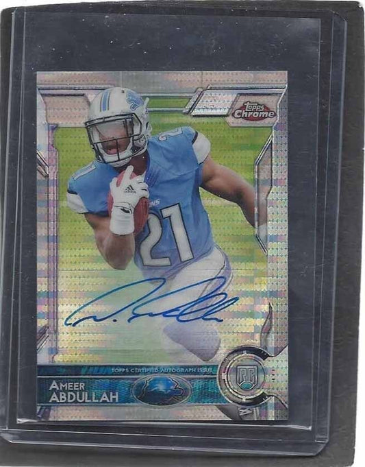 AMEER ABDULLAH 2015 TOPPS CHROME MINI PULSAR REFRACTOR AUTO RC #D 7/15