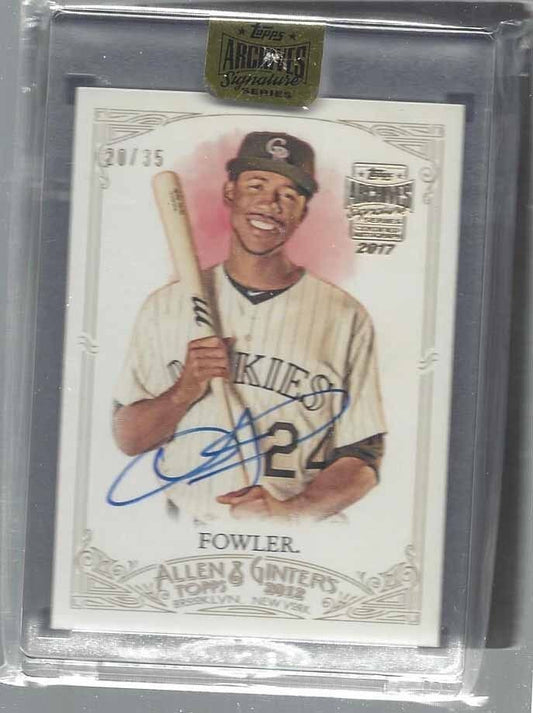DEXTER FOWLER 2017 TOPPS ARCHIVES ON CARD AUTO #D 20/35