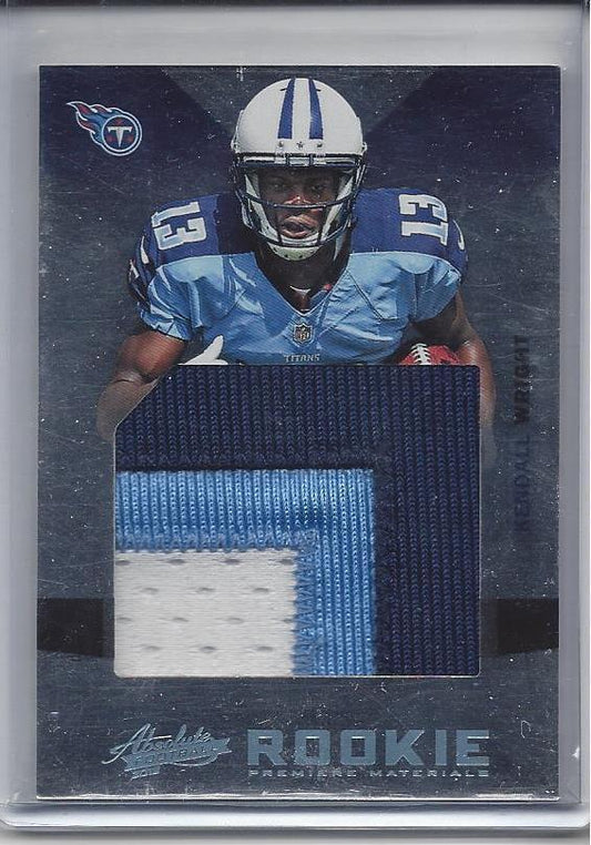 KENDALL WRIGHT 2012 ABSOLUTE JUMBO 3 COLOR TITANS PATCH RC #D 14/25