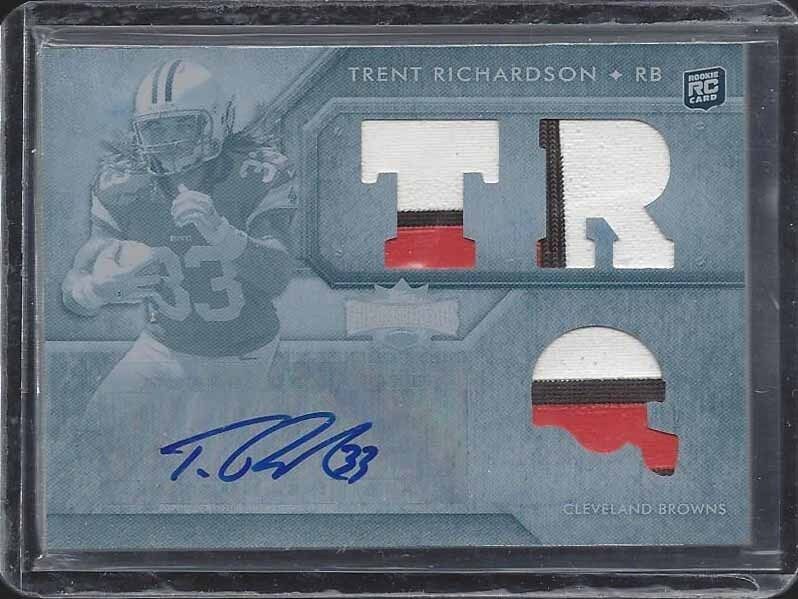 TRENT RICHARDSON 2012 TRIPLE THREADS WHITE WHALE TRIPLE 3 CLR PATCH AUTO RC 1/1