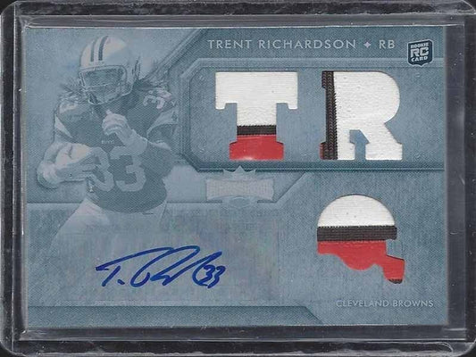 TRENT RICHARDSON 2012 TRIPLE THREADS WHITE WHALE TRIPLE 3 CLR PATCH AUTO RC 1/1