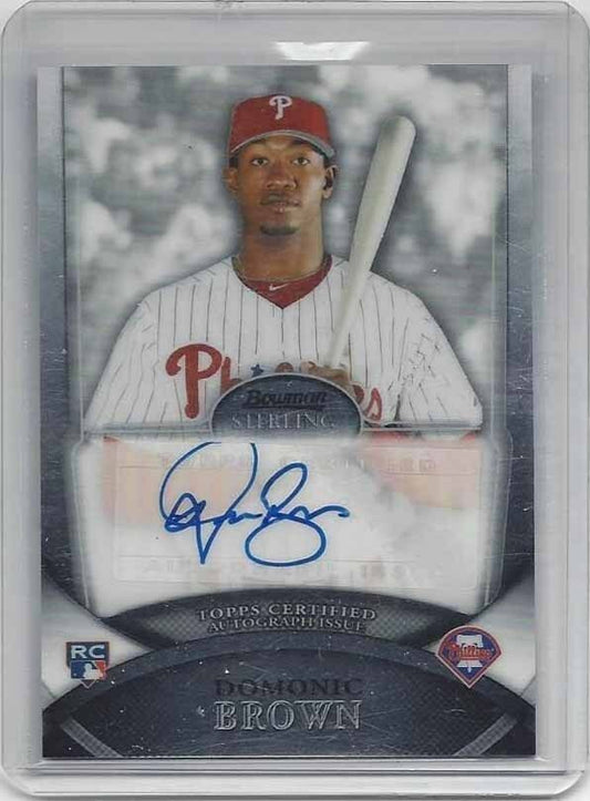 DOMONIC BROWN 2010 BOWMAN STERLING PHILLIES ROOKIE AUTO RC #36