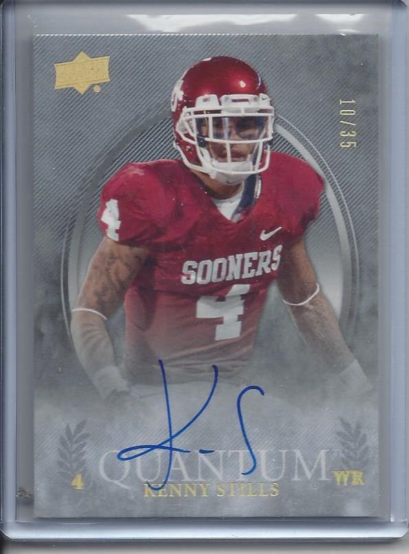 1/1 KENNY STILLS 2013 UD UPPER DECK QUANTUM ON CARD AUTO RC #D 10/35 Jsy #10 !!