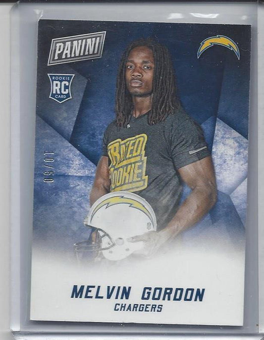 MELVIN GORDON 2015 PANINI BLACK FRIDAY THICK ROOKIE RC #D 10/50