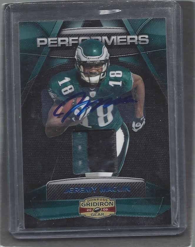JEREMY MACLIN 2009 GRIDIRON GEAR PERFORMERS ROOKIE 3 COLOR PATCH AUTO RC #D 4/10