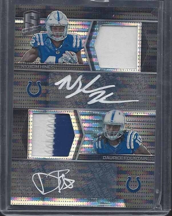 NYHEIM HINES DAURICE FOUNTAIN 2018 SPECTRA BLACK PULSAR PRIZM PATCH AUTO RC /10