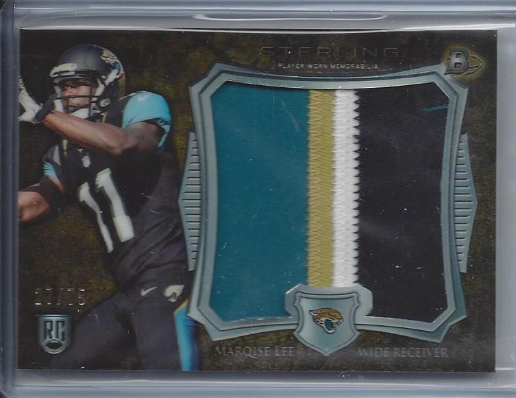 MARQISE LEE 2014 BOWMAN STERLING BLACK REFRACTOR JUMBO 4 COLOR JAGS PATCH RC /75