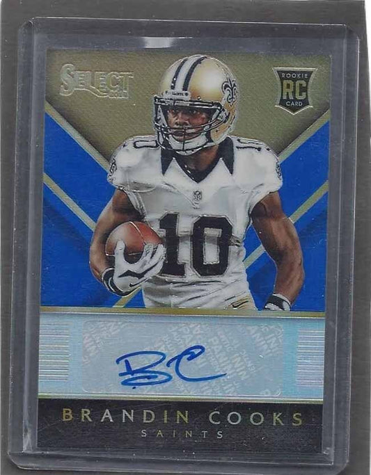 BRANDIN COOKS 2014 PANINI SELECT BLUE PRIZM ROOKIE AUTO RC #D 8/25