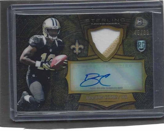 BRANDIN COOKS 2014 BOWMAN STERLING GOLD REFRACTOR ROOKIE PATCH AUTO RC #D 45/99