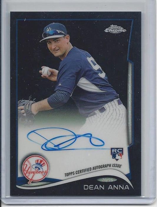 DEAN ANNA 2014 TOPPS CHROME BLACK REFRACTOR ON CARD AUTO RC #D 52/100