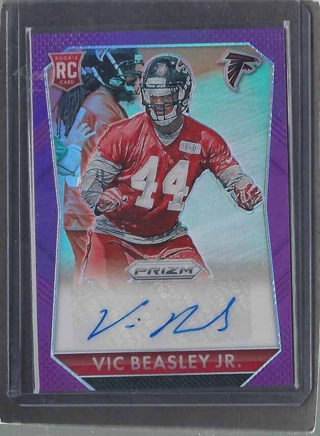 VIC BEASLEY 2015 PANINI PRIZM PURPLE VIOLET PRIZMS FALCONS SP ROOKIE AUTO RC