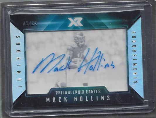 MACK HOLLINS 2017 PANINI XR LUMINOUS ENDORSEMENTS ON CARD ROOKIE AUTO RC #D /99