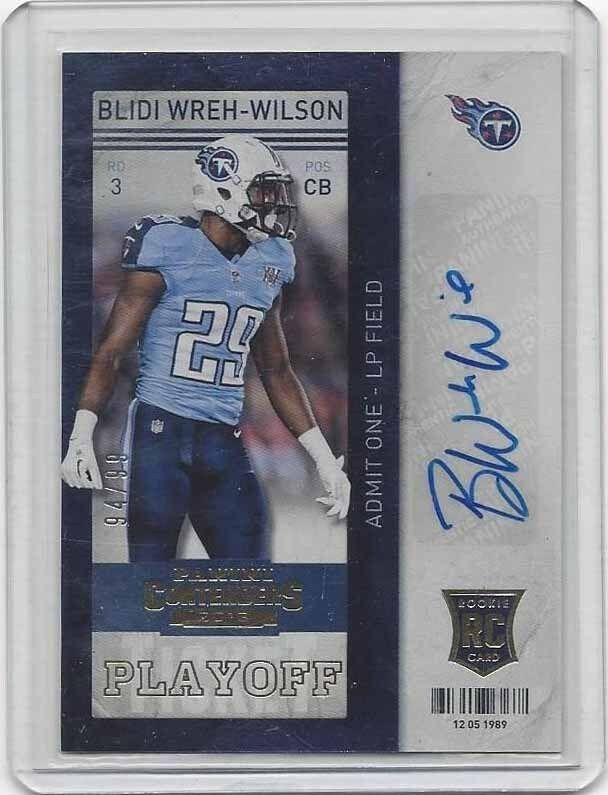 BLIDI WREH-WILSON 2013 PANINI CONTENDERS PLAYOFF TICKET TITANS RC AUTO #D 94/99
