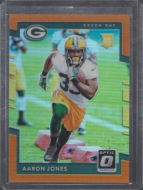 AARON JONES 2017 DONRUSS OPTIC ORANGE HOLO PRIZM PACKERS ROOKIE RC #D 88/199
