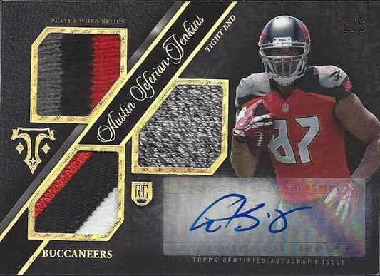 AUSTIN SEFERIAN JENKINS 2014 TRIPLE THREADS GOLD RAINBOW PATCH AUTO RC #D 1/1