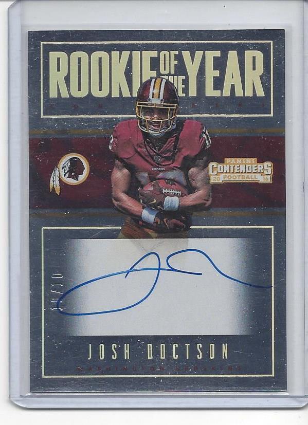 JOSH DOCTSON 2016 PANINI CONTENDERS ROOKIE OF THE YEAR SILVER AUTO RC #D 10/10