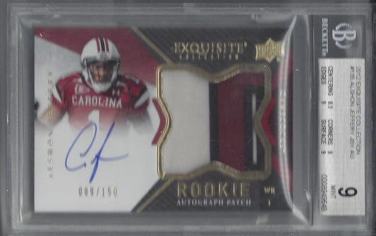 ALSHON JEFFERY 2012 UD EXQUISITE RPA 3 CLR PATCH AUTO RC /150 BGS 9 w 10 AU MINT