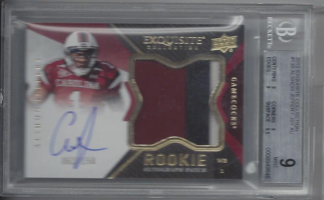ALSHON JEFFERY 2012 UD EXQUISITE RPA 3 CLR PATCH AUTO RC /150 BGS 9 w 10 AU MINT