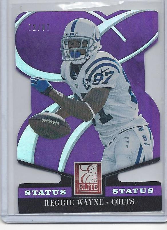 REGGIE WAYNE 2014 ELITE STATUS PURPLE DIE CUT #D 72/87