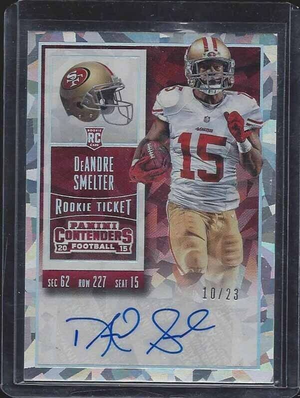 DEANDRE SMELTER 2015 CONTENDERS CRACKED ICE 49ERS ROOKIE AUTO RC #D 10/23