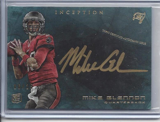 MIKE GLENNON 2013 TOPPS INCEPTION GOLD INK ON CARD AUTO RC #D 6/25