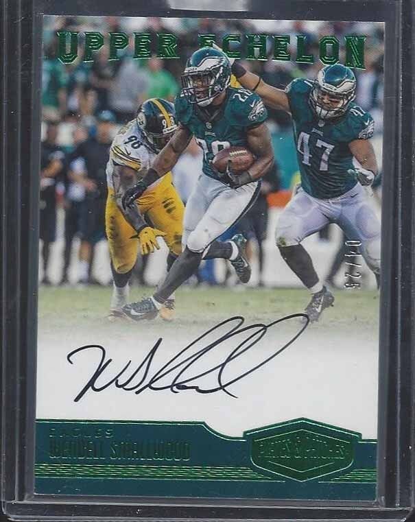 WENDELL SMALLWOOD 2016 PLATES & PATCHES UPPER ECHELON GREEN ON CARD AUTO RC /25