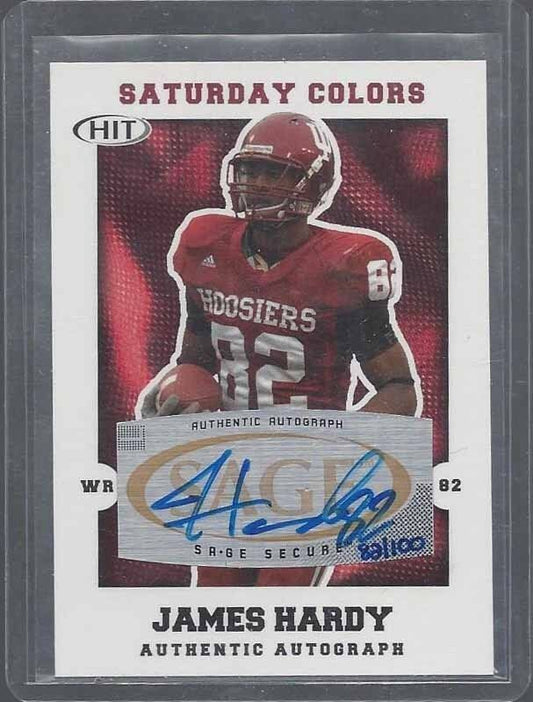 1/1 JAMES HARDY 2008 SAGE HIT SATURDAY COLORS ON CARD AUTO RC #D 82/100 JSY #82!