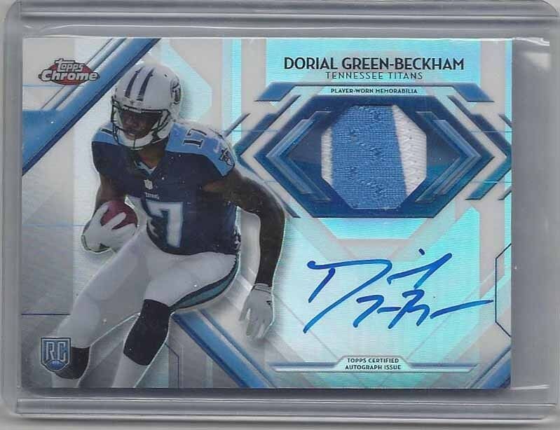 DORIAL GREEN BECKHAM 2015 TOPPS CHROME RPA ROOKIE PATCH ON CARD AUTO RC #D 51/75