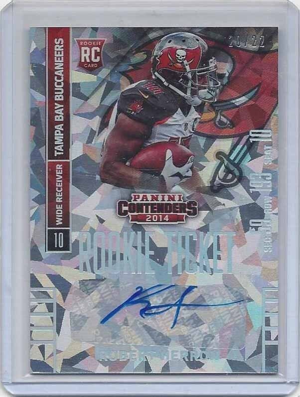 ROBERT HERRON 2014 CONTENDERS CRACKED ICE BUCS ROOKIE TICKET AUTO RC #D 20/22