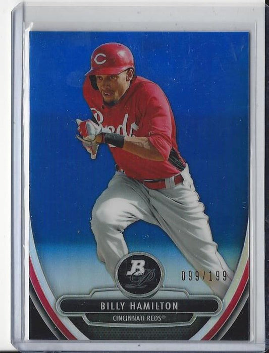 BILLY HAMILTON 2013 BOWMAN PLATINUM CHROME PROSPECTS BLUE REFRACTOR #D 99/199